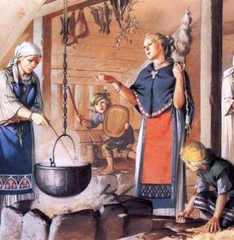 Representación de Casa Viking medieval